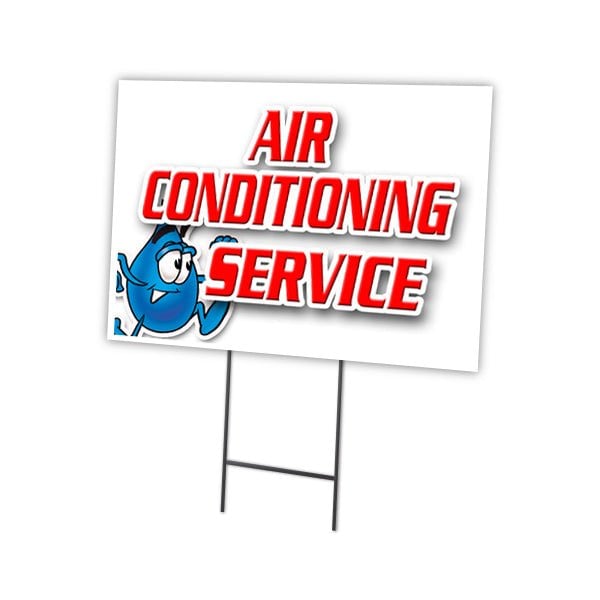 Air Conditioning Servi Yard & Stake outdoor plastic coroplast window, C-1216 Air Conditioning Servi